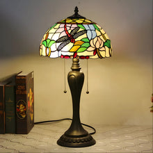 Load image into Gallery viewer, European Tiffany-Inspired Lamp with Dragonfly Design