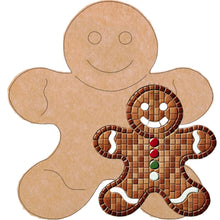 Load image into Gallery viewer, Gingerbread Man Mosaic Backer (pre-drilled for hangable)