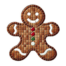 Load image into Gallery viewer, Gingerbread Man Mosaic Backer (pre-drilled for hangable)