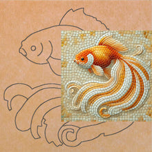 Load image into Gallery viewer, Goldfish 14"x14" with Pattern (pre-drilled for hanging kit)