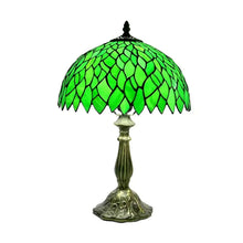 Load image into Gallery viewer, Green Leaf Tiny Tiffany-Style Lamp | Glass Tabletop
