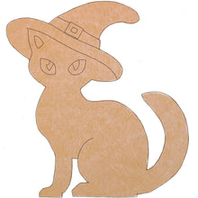 Load image into Gallery viewer, Witchy Cat Mosaic Backer 12" with pattern (pre-drilled for hanging kit)