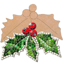 Load image into Gallery viewer, Holly Mosaic Backer (pre-drilled for hangable)