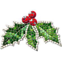 Load image into Gallery viewer, Holly Mosaic Backer (pre-drilled for hangable)