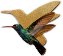 Load image into Gallery viewer, Hummingbird Mosaic Backer (pre-drilled for hangable & stakeable kits)