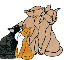 Load image into Gallery viewer, Kissin' Kitties (with pattern - pre-drilled for hanging kit and stakeable kit)