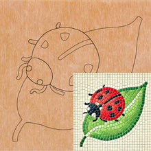 Load image into Gallery viewer, Lady Bug with Pattern 8" x 8"  (pre-drilled for hanging kit)