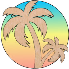 Load image into Gallery viewer, Palm Tree Circle with Pattern (pre-drilled for hanging kit)