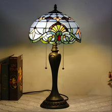 Load image into Gallery viewer, Purple Tiffany-Style Lamp in Baroque Glass Style