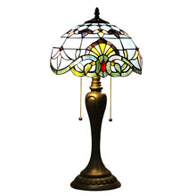 Load image into Gallery viewer, Purple Tiffany-Style Lamp in Baroque Glass Style