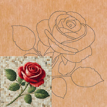 Load image into Gallery viewer, Rose with Pattern 12" x 12" (pre-drilled for hanging kit)