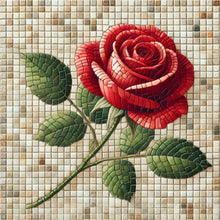 Load image into Gallery viewer, Rose with Pattern 12" x 12" (pre-drilled for hanging kit)
