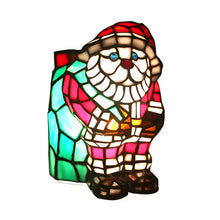 Load image into Gallery viewer, Santa Standing Tiffany-Inspired Lamp Glass Tabletop