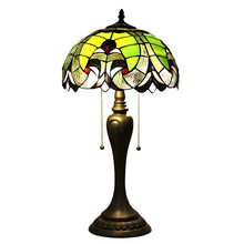 Load image into Gallery viewer, Tiffany-Inspired Lamp with Sea Green Glasswork