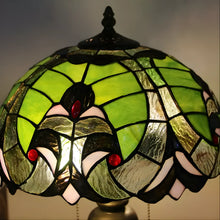 Load image into Gallery viewer, Tiffany-Inspired Lamp with Sea Green Glasswork