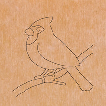 Load image into Gallery viewer, Red Bird with Pattern 8"x8"  (pre-drilled for hanging kit)