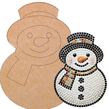 Load image into Gallery viewer, Snowman Mosaic Backer (pre-drilled for hangable)