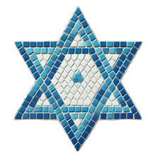 Load image into Gallery viewer, Star of David Mosaic Backer (pre-drilled for hangable)