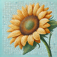 Load image into Gallery viewer, Sunflower with Pattern 14" x 14" (pre-drilled for hanging kit)