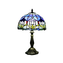 Load image into Gallery viewer, Mini Tiffany-Inspired Lamp with Tulip Glass Design
