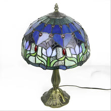 Load image into Gallery viewer, Mini Tiffany-Inspired Lamp with Tulip Glass Design