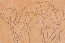 Load image into Gallery viewer, Tulips with Pattern 12" x 8" (pre-drilled for hanging kit)