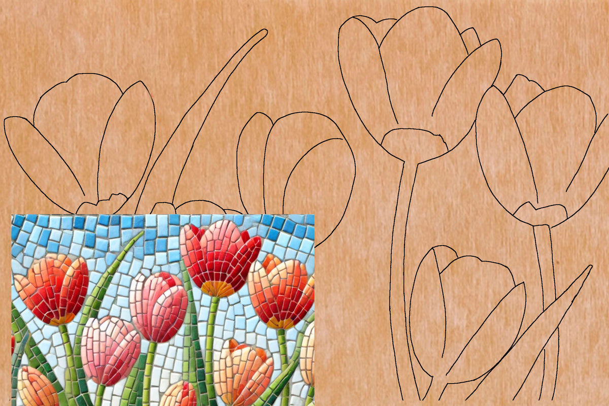 Mosaic Backer | Tulips | Indoor or Outdoor – Skeew