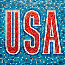 Load image into Gallery viewer, USA with Pattern 12" x 12" (pre-drilled for hanging kit)