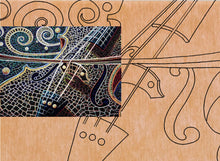 Load image into Gallery viewer, Violin with Pattern 11" x 15" (pre-drilled for hanging kit)
