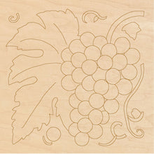 Load image into Gallery viewer, Grapes on Vine with Pattern 12"x12" Wood
