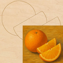 Load image into Gallery viewer, Orange Slices with Pattern 8"x8" Wood