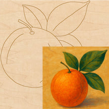 Load image into Gallery viewer, Orange with Pattern 8"x8" Wood