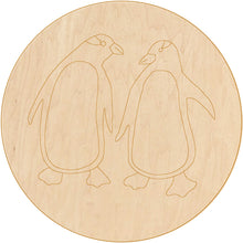 Load image into Gallery viewer, Penguins with Pattern 14" Circle