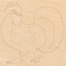 Load image into Gallery viewer, Proud Rooster with Pattern 14" x 14" Wood