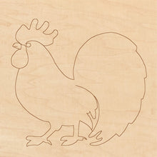 Load image into Gallery viewer, Rooster with Pattern 8" x 8" Wood
