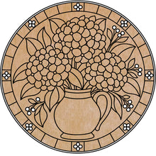 Load image into Gallery viewer, 11.6" Round Mosaic Tray Insert – Hydrangea Bouquet
