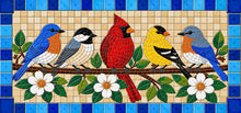 Load image into Gallery viewer, 11" x 17" Rectangular Mosaic Tray Insert – Birds on a Branch
