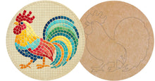 Load image into Gallery viewer, Round Rooster Mosaic Backer 11.6&quot; with Pattern for Serving Tray

