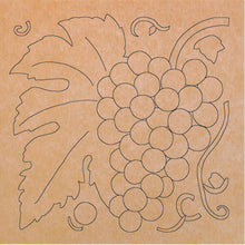 Load image into Gallery viewer, Grapes on Vine with Pattern 12&quot; x 12&quot;  (pre-drilled for hanging kit)
