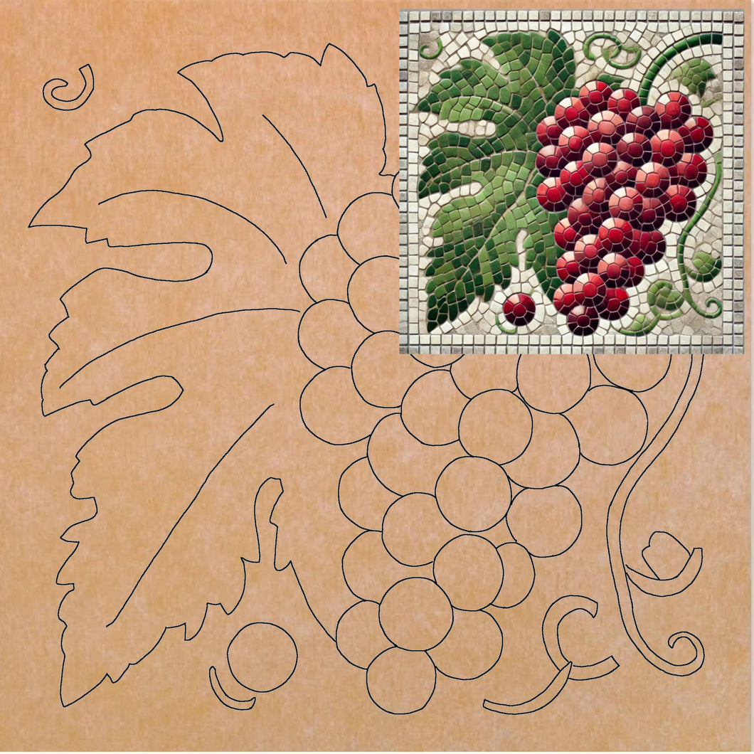 Grapes on Vine with Pattern 12