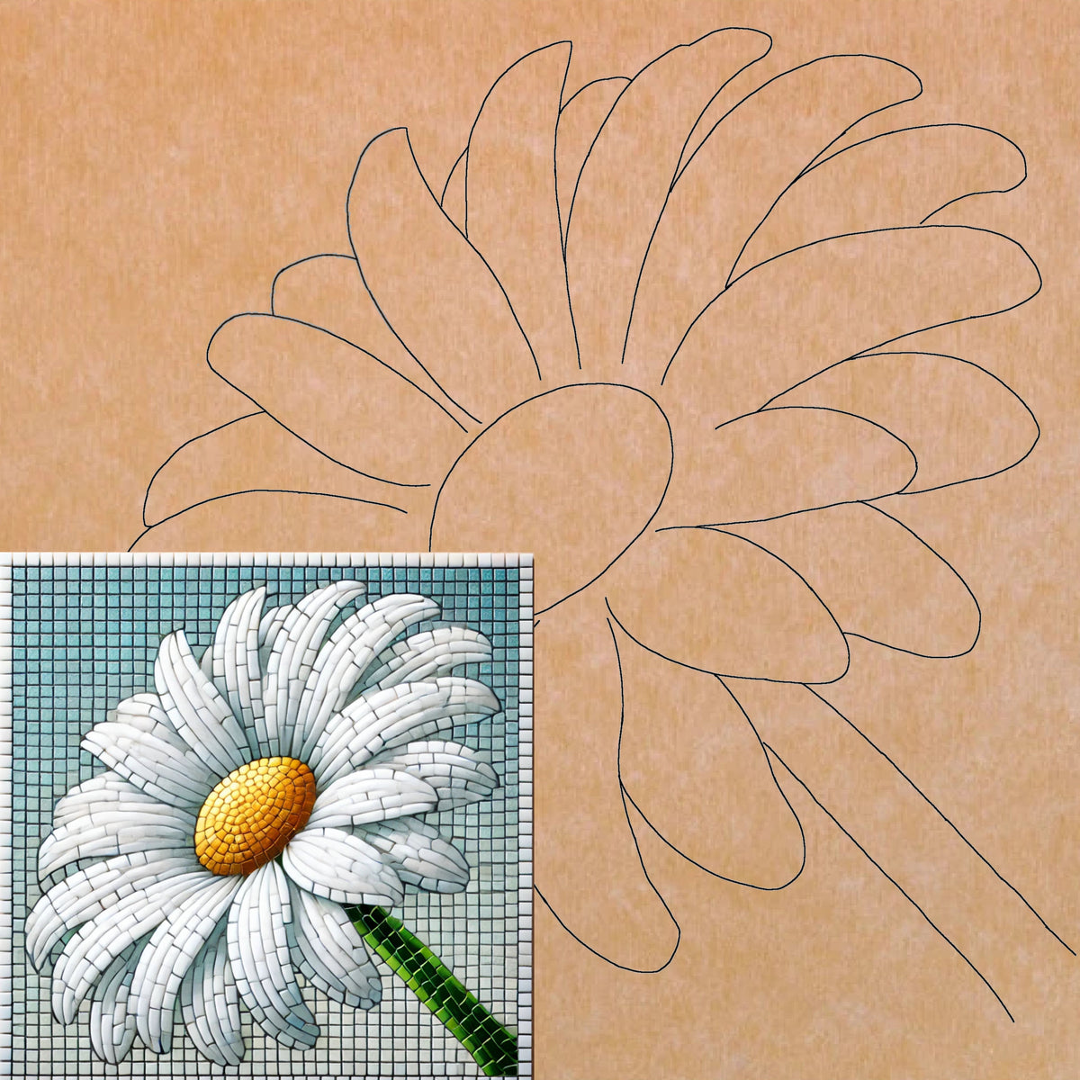 Daisy Backer Mosaic Backer | White Daisy| Indoor or Outdoor – Skeew