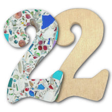 Load image into Gallery viewer, Number Two Mosaic Backer 6&quot; x 1/2&quot; with Sawtooth
