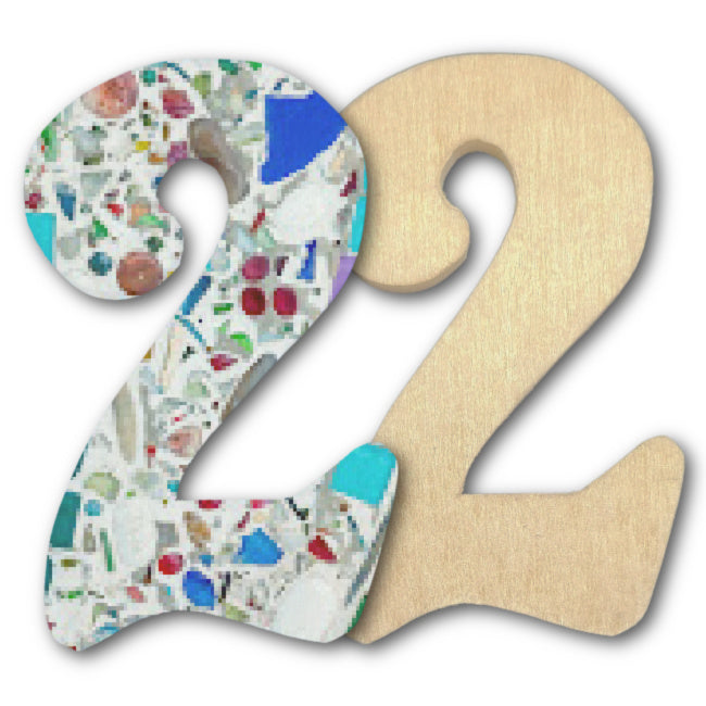 Number Two Mosaic Backer 6