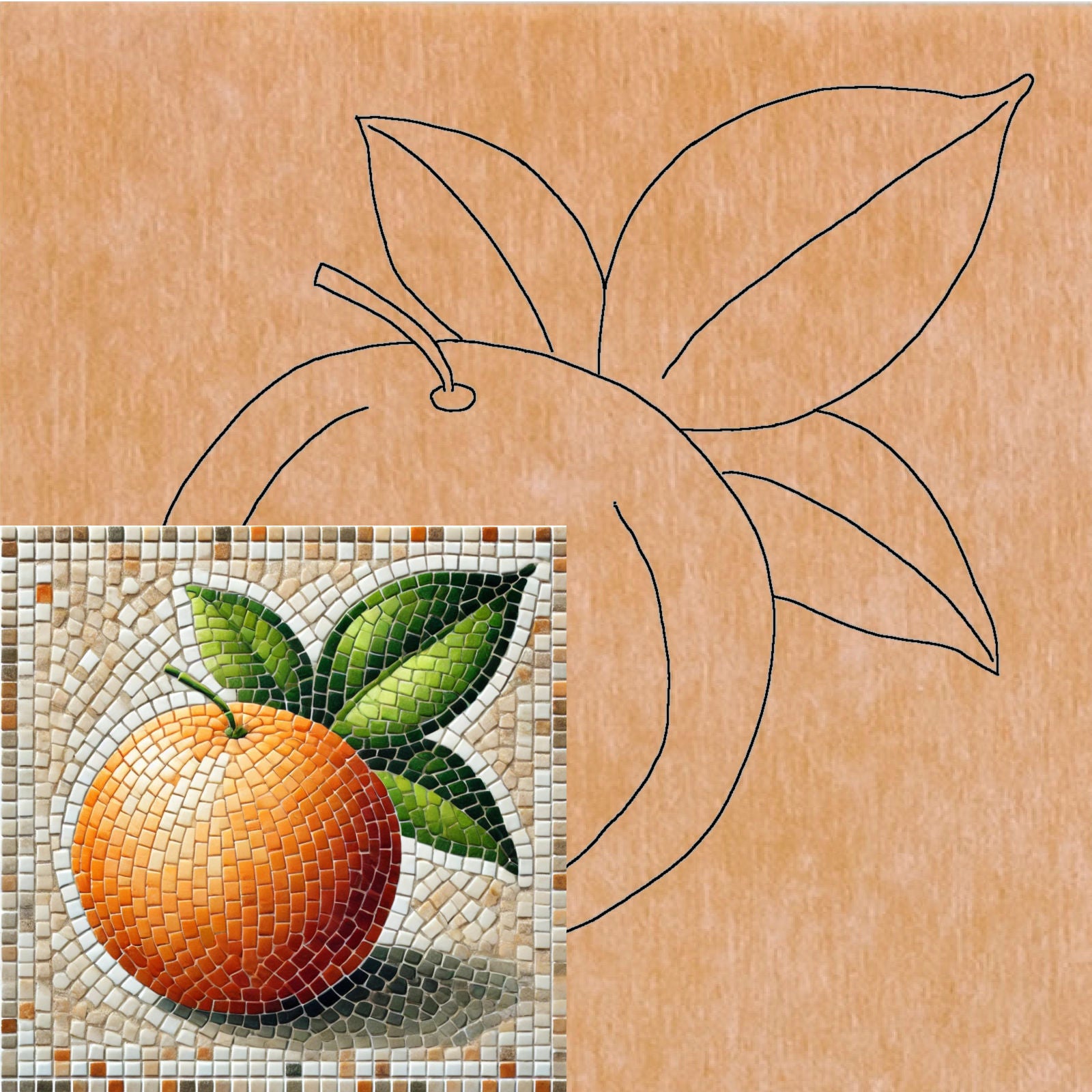 Mosaic Backer | Orange| Indoor or Outdoor – Skeew
