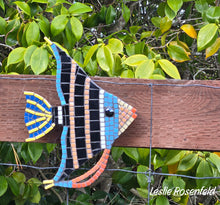 Load image into Gallery viewer, Angel Fish Mosaic Backer (pre-drilled for hangable &amp; stakeable kits)
