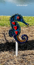 Load image into Gallery viewer, Seahorse Mosaic Backer (pre-drilled for hangable &amp; stakeable kits)
