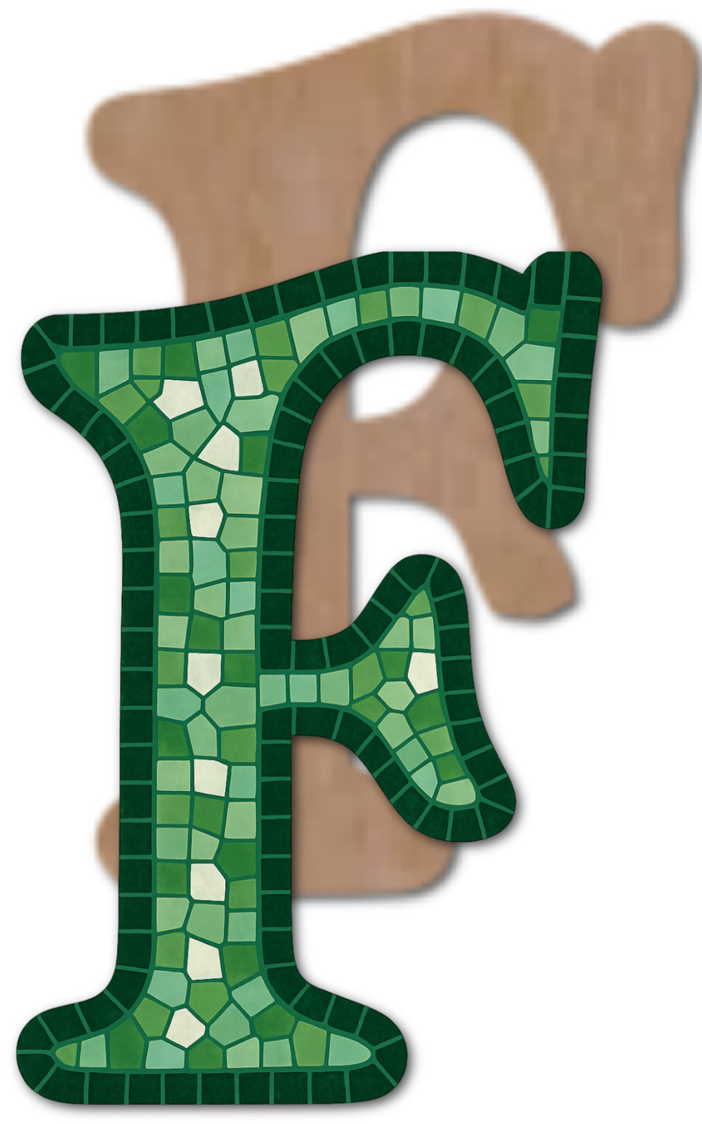 Letter F Mosaic Backer