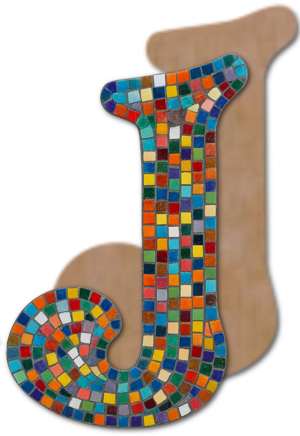 Letter J Mosaic Backer