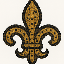 Load image into Gallery viewer, Fleur de Lis Mosaic Backer (pre-drilled for hangable)
