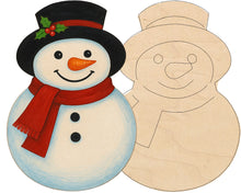 Load image into Gallery viewer, Snowman with Pattern Multi-Art Shape with Hanger
